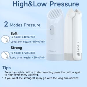 Insolife Portable Bidet|High Pressure Travel Bidet Electric Portable Bidet for Women Men Hygiene Cleaning | Soothing Postpartum Care | Hemorrhoid Perineal Care| Travel Bidet Portable