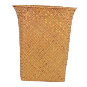 Cabilock Blanket Round Woven Waste Paper Bin:Paper Wastebasket Garbage Container Bin Rubbish Basket Natural Wastebasket Garbage Bin for Bathroom Essentials Storage Cubes Storage Cubes