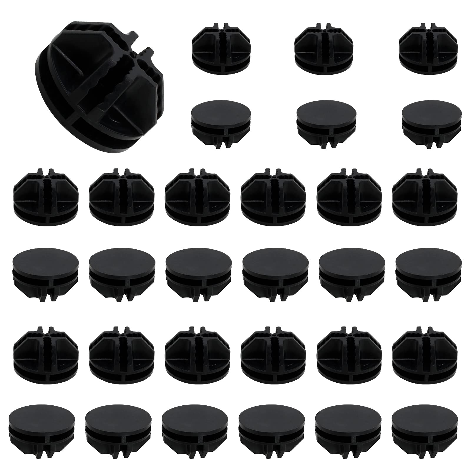 Moicstiy 30Pcs Wire Cube Plastic Connectors Plastic Grid Cube Organizer Connector for Modular Closet Storage Organizer and Wire Shelving (Black)