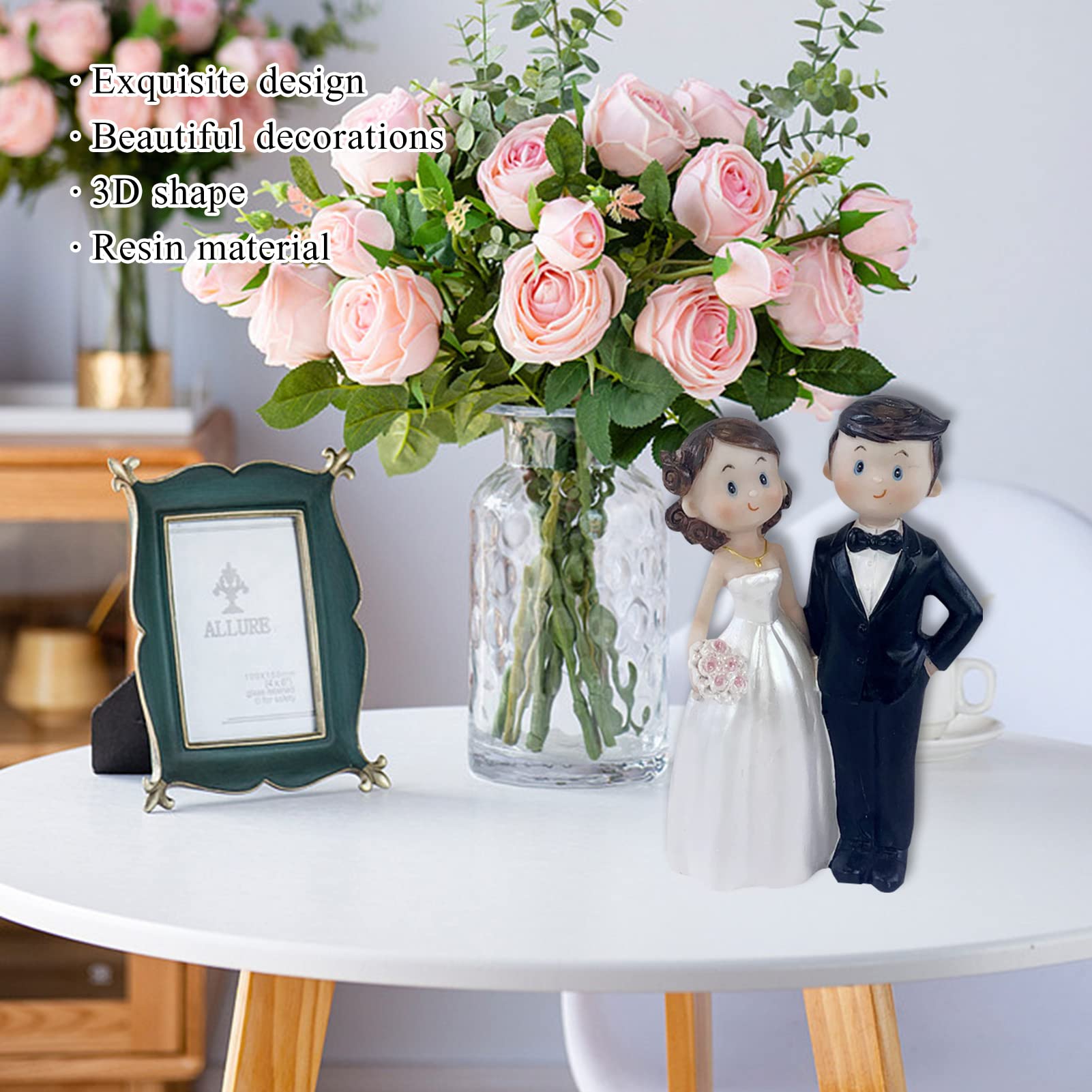 4.7"Wedding Cake Toppers Bride and Groom Figures Ornament Toy Gifts Decorations