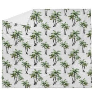 Tropical Theme 3 Pieces Duvet Cover Set Twin/Twin XL Size，Bedding Retro Tropical Jungle Print Duvet Cover，Breathable Washable Wrinkle,Fade,and Stain Resistant with Zipper Closure （White，Twin/Twin XL）