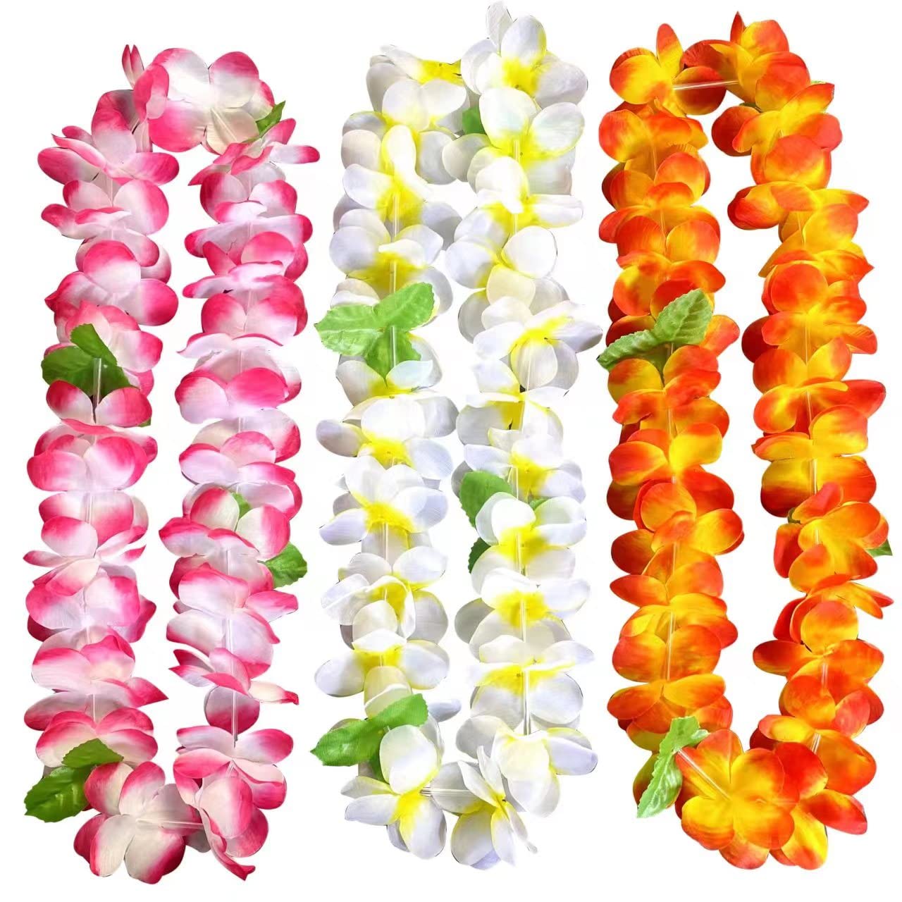 12PCS Hawaiian Leis Luau Party Decorations Tropical Party Favors Lei Hawaiian Flower Lei Perfect for Hawaiian Luaus Party Birthday Party Favors.