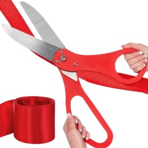 red ribbon cutting ceremony kit – 20 inch giant scissors and ribbon giants ribbon cutting scissors with red ribbon grand opening ribbon and scissors for special events inaugurations and ceremonies