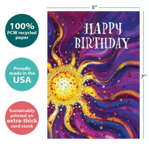 Tree-Free Greetings - Birthday Cards - Artful Designs - 1 Card + Matching Envelopes - Made in USA - 100% Recycled Paper - 5"x7" - Another Glorious Trip (GO65256)