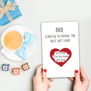 GYYsweetus Card for Father, Birthday Card for Dad, Fathers Day Card from Son Daughter, Funny Scratch Father’s Day Card, Gift for Father