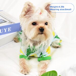 Dog Pajamas Pjs Summer Fall Dog Clothes for Small Dogs Girl - Boy -Small - Medium Size Dogs, Soft Stretchy Puppy Clothes Doggie Onesies Cat Pet Jammies Outfit (Avocado Green, Small)