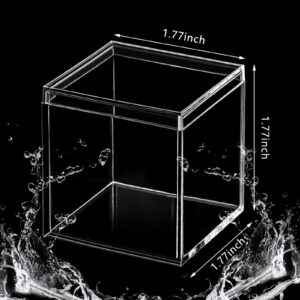 Blulu 8 Pieces Clear Acrylic Plastic Jewelry Box Mini Storage Box Mini Cube Containers with Lids Storage Candy Box for Candy Pill and Tiny Jewelry(Square,1.77 x 1.77 x 1.77 Inch)