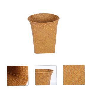 Cabilock Blanket Round Woven Waste Paper Bin:Paper Wastebasket Garbage Container Bin Rubbish Basket Natural Wastebasket Garbage Bin for Bathroom Essentials Storage Cubes Storage Cubes