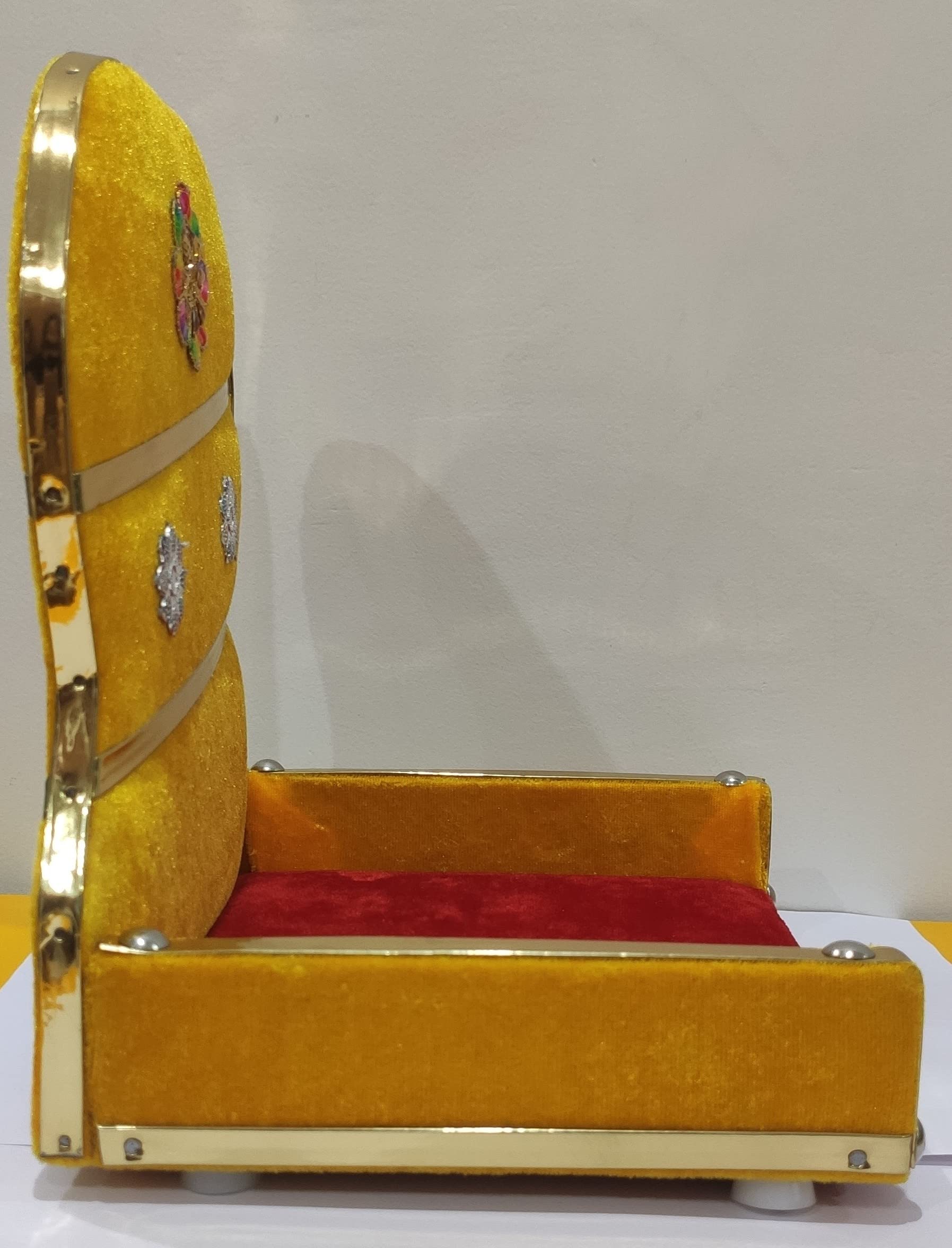 Kanha Ladoo Gopal Wooden chowki Cum Sofa Cum Aasan Cum Singhasan Cum Bed kanha Wooden Pooja Chowki (Multicolor, Extra Large)