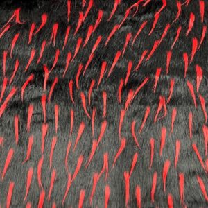 fashion fabrics llc two tone spike shaggy faux fur fabric (black | red)