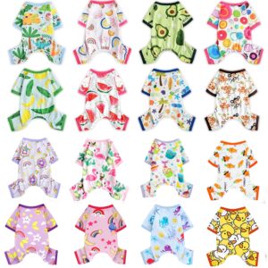 Dog Pajamas Pjs Summer Fall Dog Clothes for Small Dogs Girl - Boy -Small - Medium Size Dogs, Soft Stretchy Puppy Clothes Doggie Onesies Cat Pet Jammies Outfit (Avocado Green, Small)