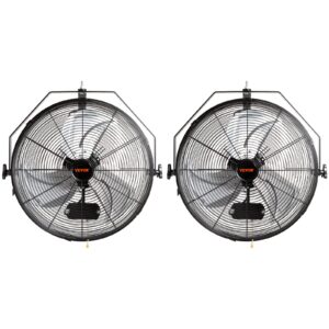 vevor 18 inch wall mount fan, 3-speed ip44 waterproof industrial wall fan, max. 4150 cfm wall mounted fan for outdoor, commercial, residential, greenhouse, workshop, etl listed, 2-pack