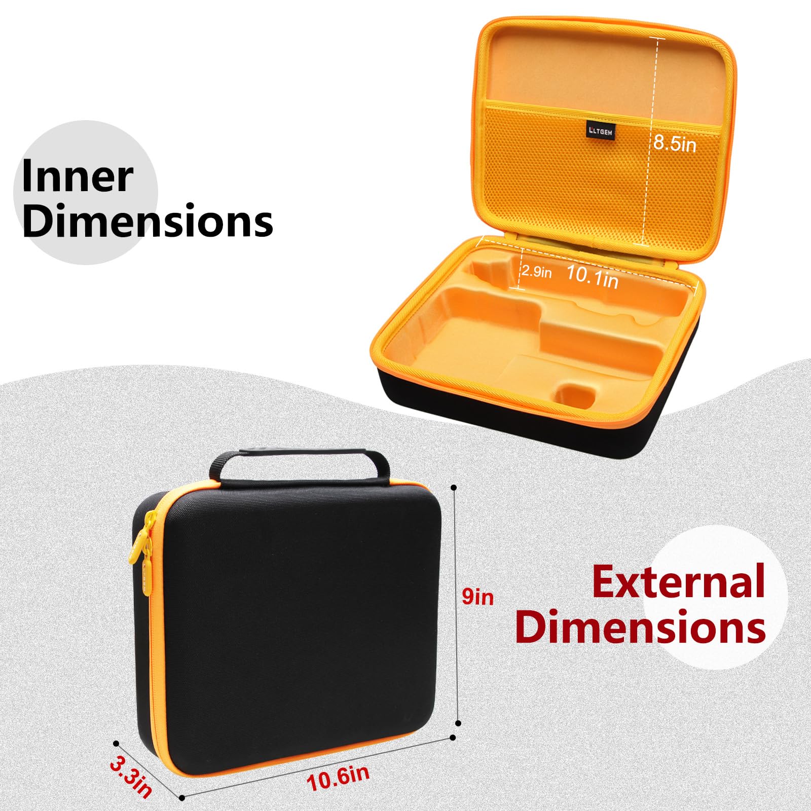 LTGEM Case Compatible with DEWALT DCF682N1/ DCF680N2 8V MAX Cordless Screwdriver, Batteries and Charger, Case Only