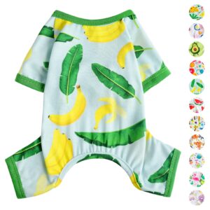 dog pajamas pjs summer fall dog clothes for small dogs girl - boy -small - medium size dogs, soft stretchy puppy clothes doggie onesies cat pet jammies outfit (avocado green, small)