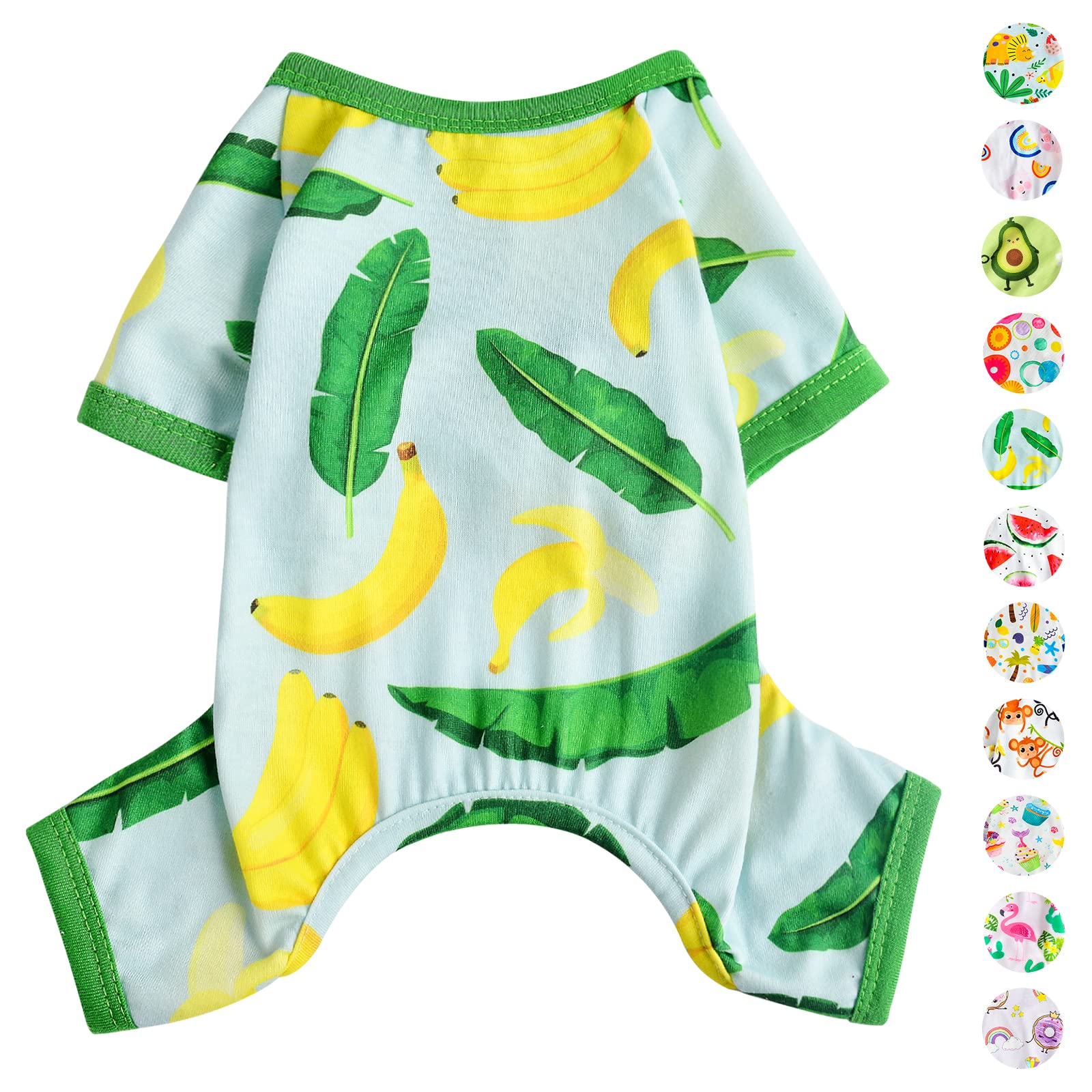 Dog Pajamas Pjs Summer Fall Dog Clothes for Small Dogs Girl - Boy -Small - Medium Size Dogs, Soft Stretchy Puppy Clothes Doggie Onesies Cat Pet Jammies Outfit (Avocado Green, Small)