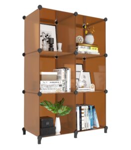 6-cube storage organizer, closet organizer storage shelf bookcase bookshelf with metal hammer, storage cubes organizer cabinet for kids, closet, bedroom, bathroom, (11.8x11.8x11.8 inch)