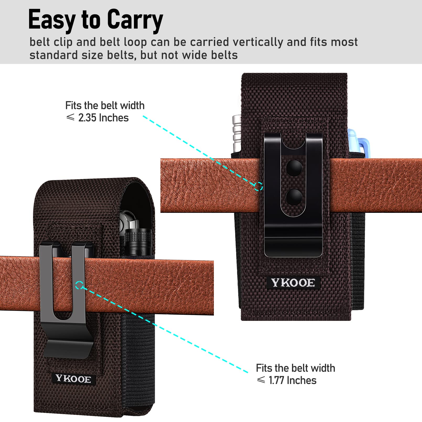 ykooe Multitool Sheath Compatible with Leatherman EDC Belt Organizer Tool Holster Nylon Pouch, Brown