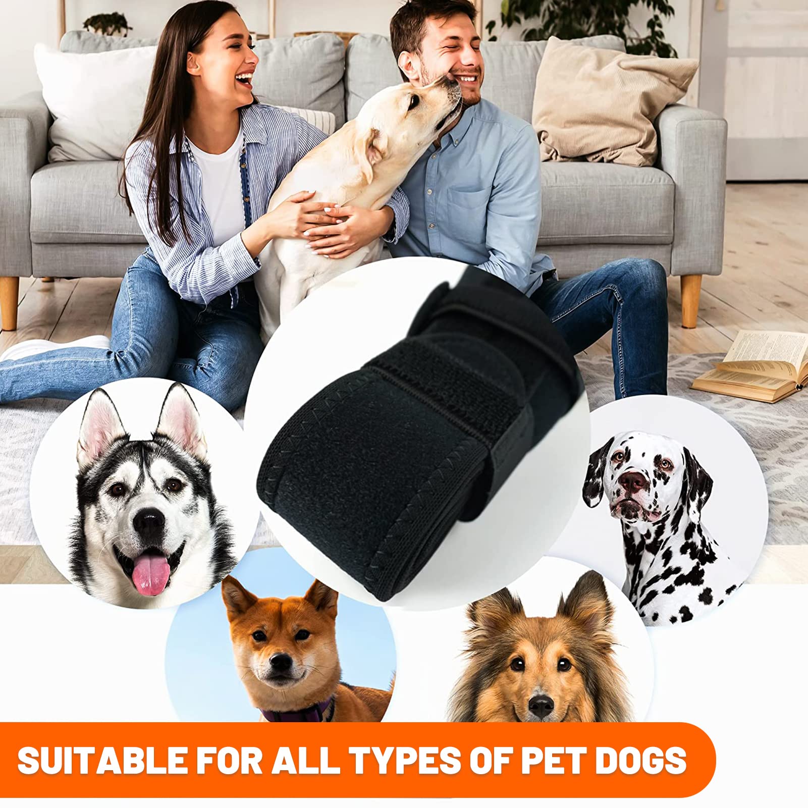 Dog Knee Brace for Torn Acl Hind Leg, Dog Leg Brace with Harness and Connection Belt, Support for Knee Cap Dislocation, Arthritis, Torn ACL Hind Leg (S（Thigh Girth 4.7″-8.9″, Leg Height 2″-6.9″）)