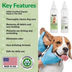 We Love Doodles Organic Dog Ear Cleaner | Ear Wash for Dogs | Made in USA | Natural | Clean Ear Drops | Prevents Infection, Itching & Odor | Puppy Ear Cleanser | Pet Cleaning Ears Solution