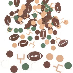 210 pieces football party table confetti - first year dow，baby shower sport game day party supplies，superbowl party decorations，first touch down，baby boy，brown olive，first year down football birthday