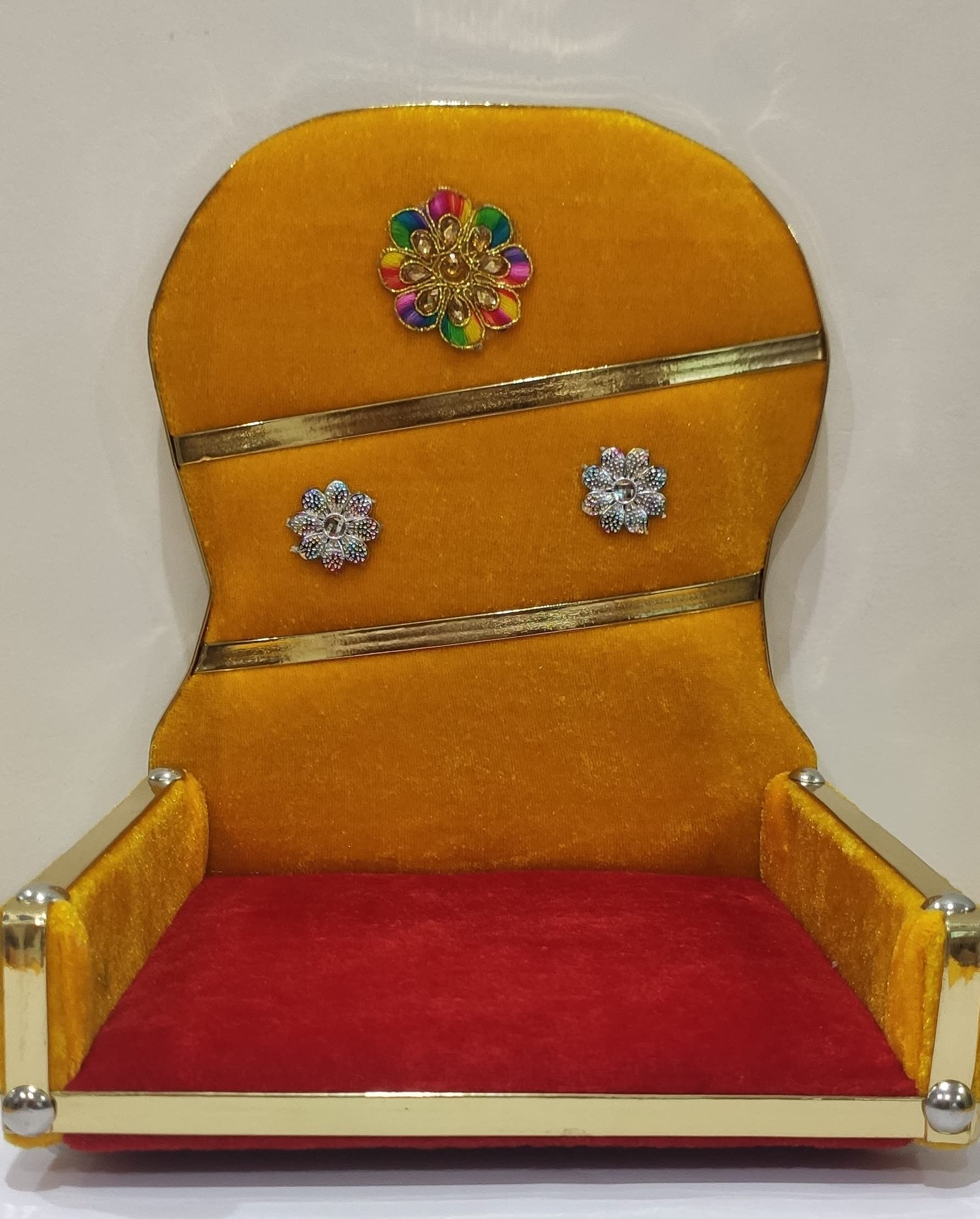 Kanha Ladoo Gopal Wooden chowki Cum Sofa Cum Aasan Cum Singhasan Cum Bed kanha Wooden Pooja Chowki (Multicolor, Extra Large)