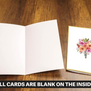 Racrico 50 Blank Note Cards and Envelopes,10 Gold Foil Designs Floral Blank Cards With Color Envelopes And Stickers, 4x6 Blank Note Greeting Cards Sets In Sturdy Bulk Box.