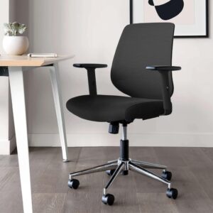 Branch Daily Chair - Computer Office Chair with Swivel, Lumbar Rest, and Adjustable Armrests - Sustainable, Stylish Mesh, & Adjustable Armrests - Comfortable Seating for Improved Posture - Black