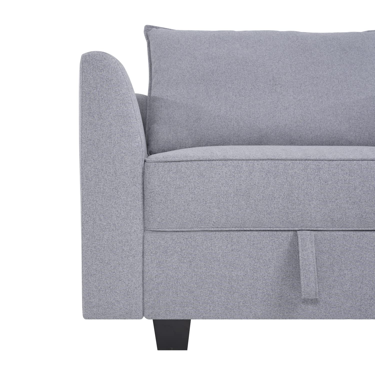 Naomi Home Modular Sofa Middle Module with Storage Accent Armless Chair for Modular Sofa Customizable Sectional Sofa Couch Accent Armless Chair, Linen, Gray