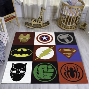 Rugendary Super Hero Rug Fantastic Area Rug Kids Room Nursery Rug 3D Digital Print Graphic Carpet Living Room, Bedroom, Playroom (Ultra Soft Quality, 2x2 ft.)