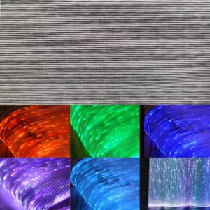 fiber optic fabric,led accessories,led fiber optic mesh lights for quilting sewing clothes,fabric with changeable 7 colors for diy luminous festival rave partyaccessories. (black, 7.87in x 5.9in)