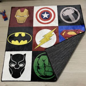 Rugendary Super Hero Rug Fantastic Area Rug Kids Room Nursery Rug 3D Digital Print Graphic Carpet Living Room, Bedroom, Playroom (Ultra Soft Quality, 2x2 ft.)