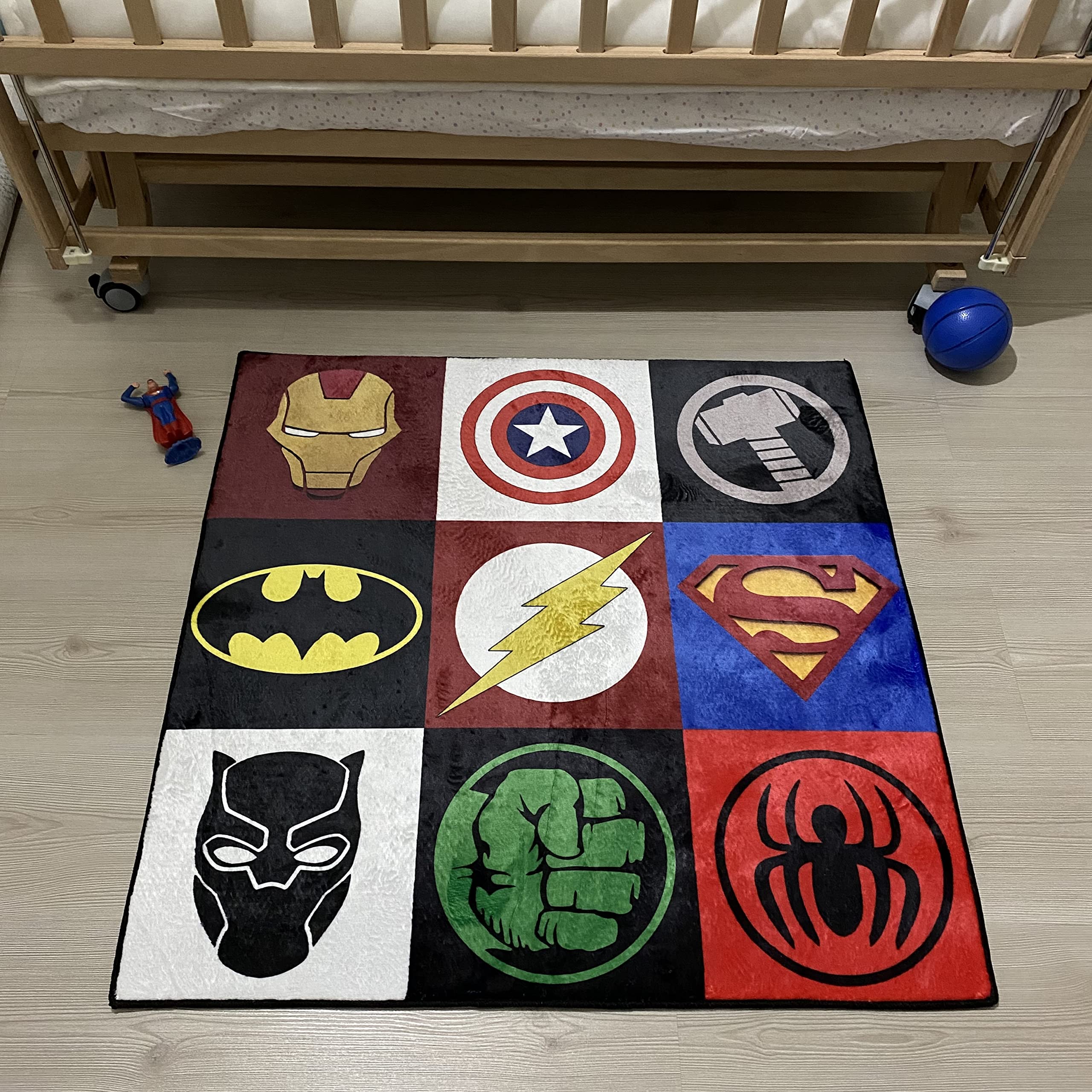 Rugendary Super Hero Rug Fantastic Area Rug Kids Room Nursery Rug 3D Digital Print Graphic Carpet Living Room, Bedroom, Playroom (Ultra Soft Quality, 2x2 ft.)