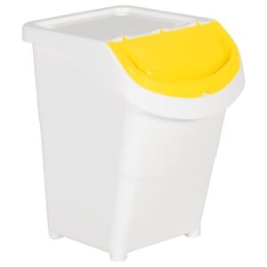 vidaXL 3-Piece Stackable Waste Bins with Detachable Lids, White Polypropylene, 31.7 Gal Total Capacity, Easy Cleaning, Lightweight and Impact-Resistant