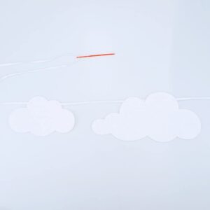 SaktopDeco 2 Pack Cloud Garland White Cloud Felt Banner Cloud Wall Decor Cloud Baby Shower Sky Theme Party Decorations