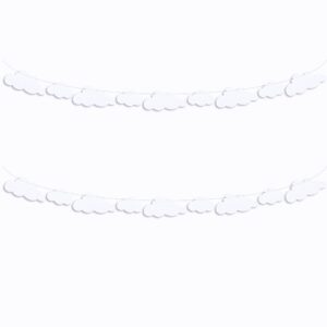 saktopdeco 2 pack cloud garland white cloud felt banner cloud wall decor cloud baby shower sky theme party decorations