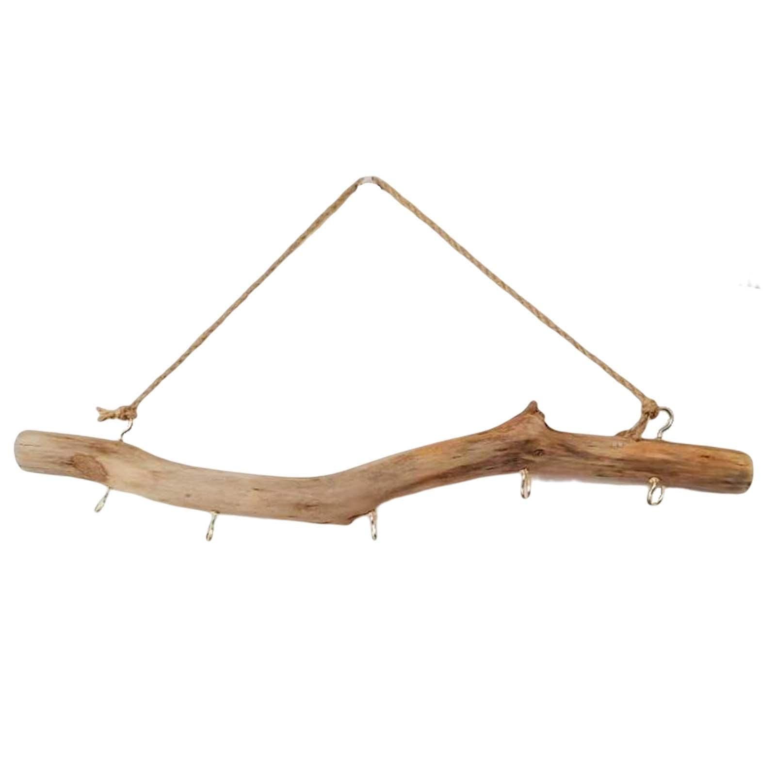 Gralara Wooden Hook Wall Mounted Driftwood Hook with Hooks Branch Hanger Rack for Small Item Key