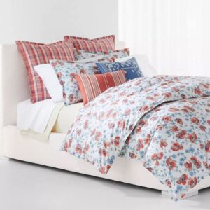 Lauren Ralph Lauren Kylah Blue Red Floral Full Queen 3 pc Duvet Cover Set Shams