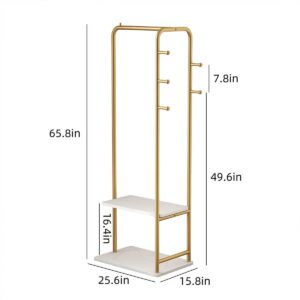 LBSLMJB Gold Metal Clothing Rack for Hanging Clothes Rack, Marble Base Heavy Duty Garment Racks for Organizer Hanging Clothes, Coats, Bag, Skirts, Shirts