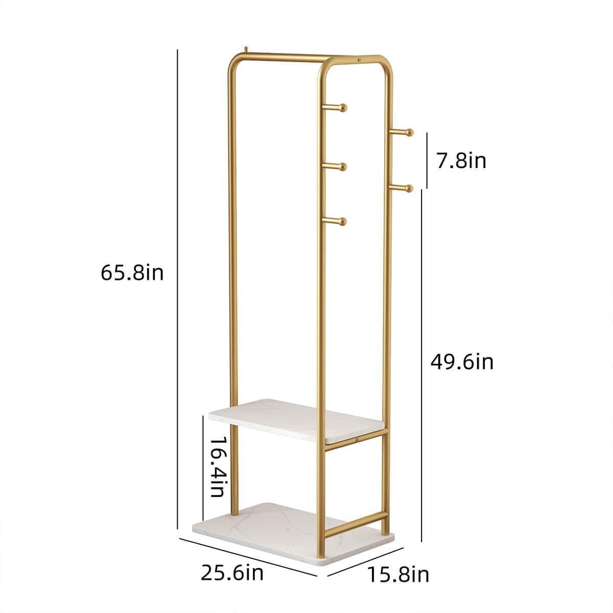 LBSLMJB Gold Metal Clothing Rack for Hanging Clothes Rack, Marble Base Heavy Duty Garment Racks for Organizer Hanging Clothes, Coats, Bag, Skirts, Shirts