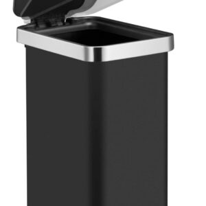 10.5 Gallon Trash Can, Plastic Slim Step On Kitchen Trash Can, Black