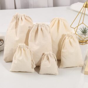 AUCIWLK 50 Pieces Muslin Bags Cotton Drawstring Bags Sachet Bag for Home Supplies fabric bags…