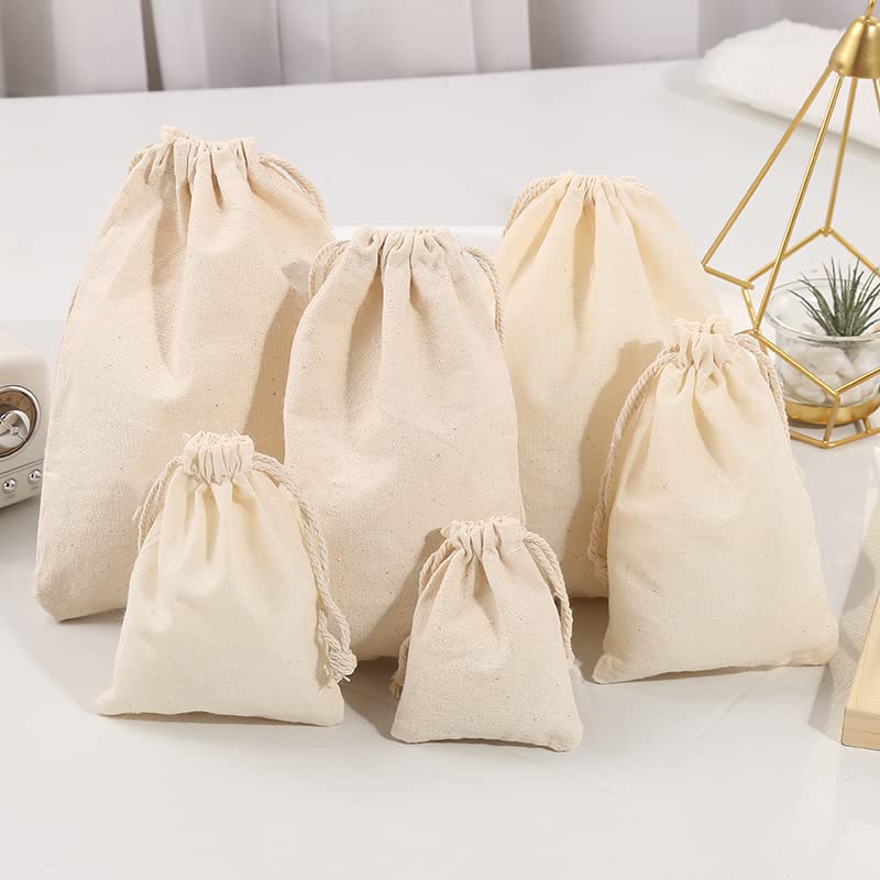 AUCIWLK 50 Pieces Muslin Bags Cotton Drawstring Bags Sachet Bag for Home Supplies fabric bags…