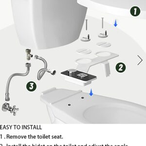 RADAAB Ultra-Slim Bidet Attachment for Frontal and Posterior Washes - Non-Electric Dual Nozzle, Adjustable Water Pressure Sprayer for Fresh and Sanitary Cold Water - Fits Any Toilet Seat