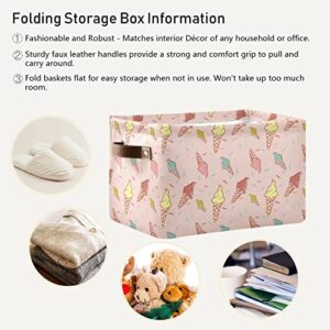 ALAZA Ice Cream Candy Foldable Storage Box Storage Basket Organizer Bins with Handles for Shelf Closet Living Room Bedroom Home Office 1 Pack