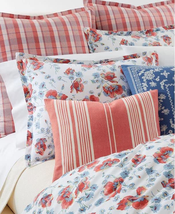 Lauren Ralph Lauren Kylah Blue Red Floral Full Queen 3 pc Duvet Cover Set Shams