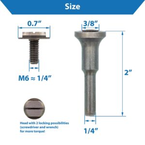 TJR© Mounting Mandrel for Cut-Off Wheels - Versatile 3/8-inch Arbor Hole and ¼-inch Stem with Dual Locking Options with Screwdriver and Wrench - Die Grinder Arbor