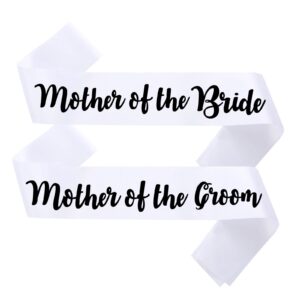 mother of the bride sash and mother of the groom sash, black bachelorette party sashes for bridal shower supplies wedding accessories for mother