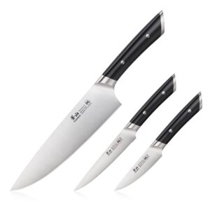 cangshan helena series german steel forged starter knife set (black, 3-piece)