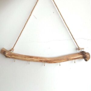 Gralara Wooden Hook Wall Mounted Driftwood Hook with Hooks Branch Hanger Rack for Small Item Key