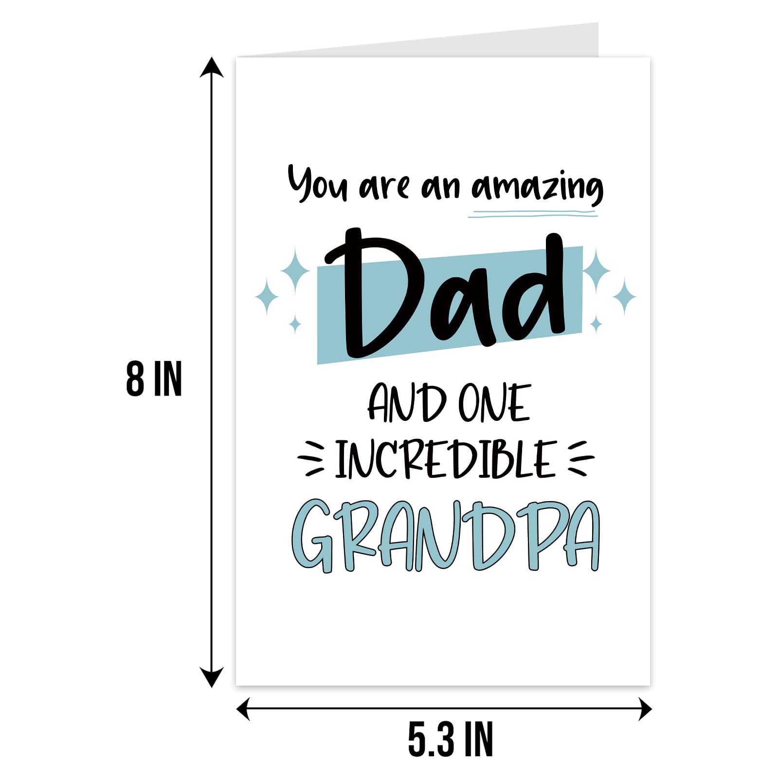 Qiliji Father's Day Card for Grandpa, Happy Father's Day Card from Kid, Grandpa Birthday Card, You Are An Amazing Dad And One Incredible Grandpa